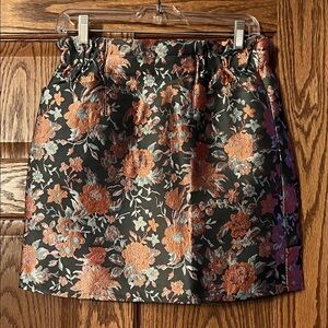 Molly Bracken Metallic Floral Mini Skirt